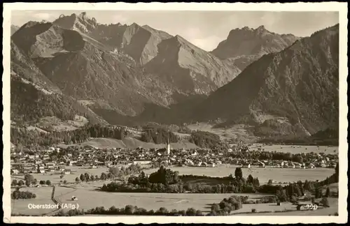 Oberstdorf (Allgäu) Panorama-Ansicht Blick Richtung Alpen Berge 1940