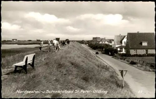 Ansichtskarte St. Peter-Ording Wohnhäuser am Damm 1960