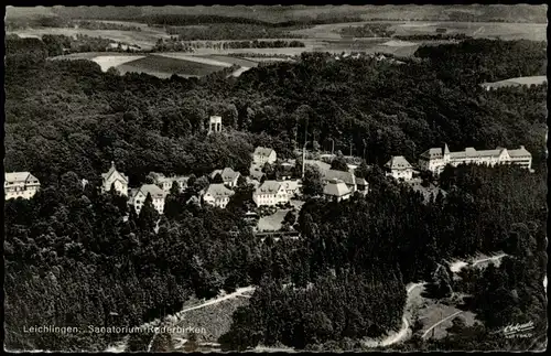 Leichlingen Luftbild Sanatorium Roderbirken vom Flugzeug aus 1968