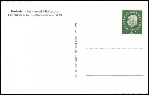 Glotterbad-Glottertal Kurhotel Restaurant Glotterbad Region Unterglottertal 1960