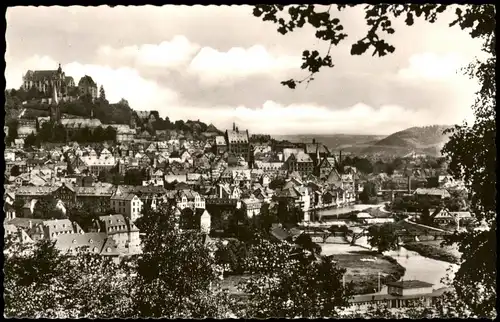 Marburg an der Lahn Ortspanorama vom Capplerberg aus gesehenO 1960