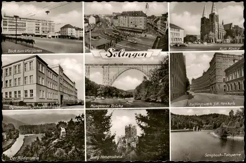 Solingen Mehrbild Gymnasium Schwertstrasse, Rüdenstein  Hohenscheid uvm. 1959