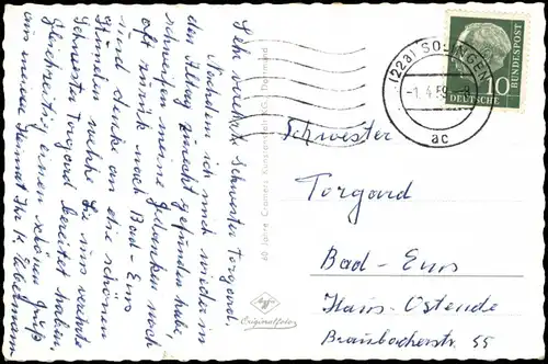 Solingen Mehrbild Gymnasium Schwertstrasse, Rüdenstein  Hohenscheid uvm. 1959