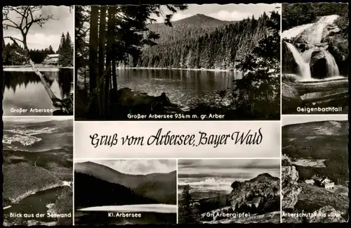 Ansichtskarte Bayerisch Eisenstein Mehrbild-AK Gruss vom Arbersee 1960