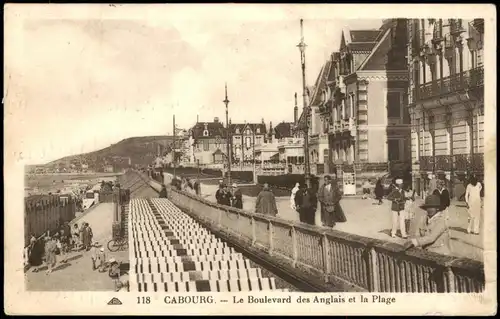 Cabourg Boulevard des Anglais et la Plage Strand und Promenade 1925