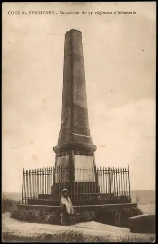 Ansichtskarte  COTE de SPICHEREN Monument du 74 régiment d'infanterie 1915