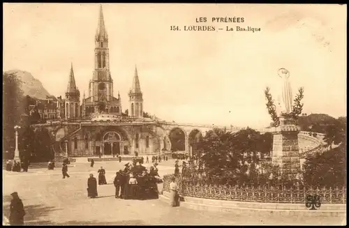 CPA Lourdes Lorda Kirche Basilique 1925