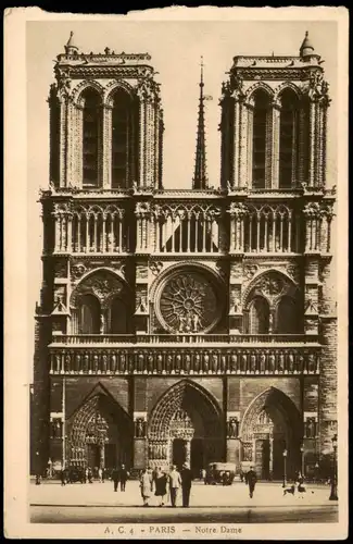 CPA Paris Kathedrale Notre-Dame (Frontansicht) 1930