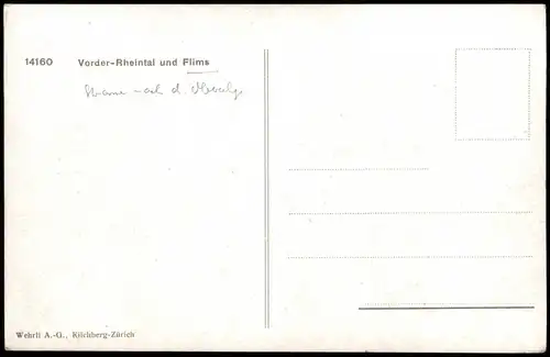 Ansichtskarte Flims Flem Vorder-Rheintal und Flims 1910