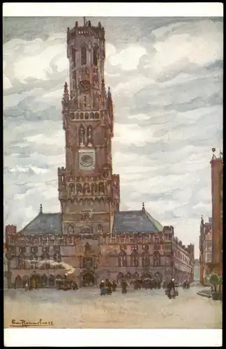 Brügge Brugge | Bruges HALLETOREN BRUGGE BEFFROY BRUGES Künstlerkarte 1920