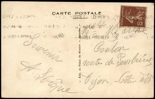 CPA Lourdes Lorda Procession du Saint-Sacrement 1918