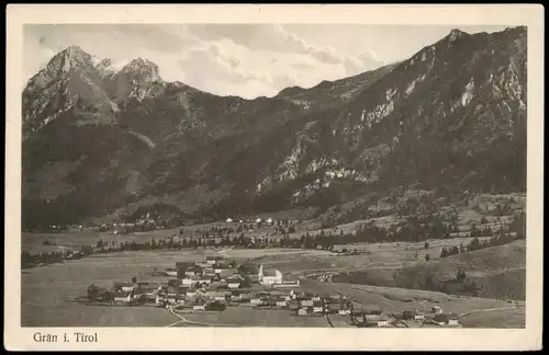 Ansichtskarte Grän Panorama Blick zu den Tiroler Berger 1928