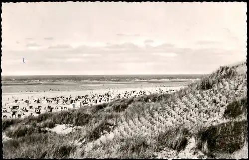 Ansichtskarte Langeoog Strand Nordsee Nordseebad 1957