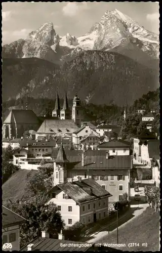 Ansichtskarte Berchtesgaden Ortspanorama mit Watzmann (2714 m) 1960