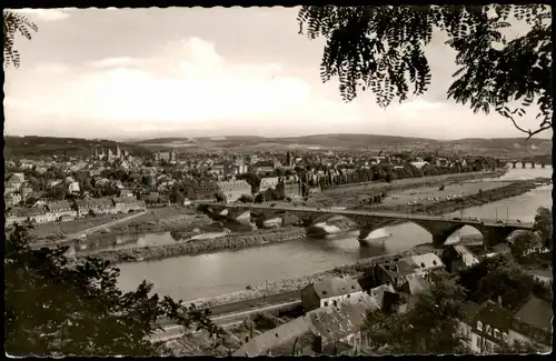 Ansichtskarte Trier Panorama-Ansicht Partie a.d. Mosel Brücke 1957