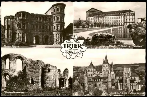Trier Mehrbildkarte mit 4 Ortsansichten u.a. Kurfürstliches Palais 1965