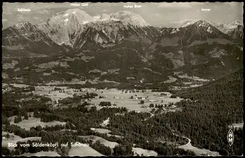 Schönau am Königssee Blick vom Söldenköpfl auf Schönau 1960