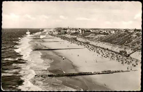 Ansichtskarte Westerland-Sylt Luftbild Strand Partie Insel Sylt 1960