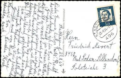 Ansichtskarte Stadthagen Rathaus 1964