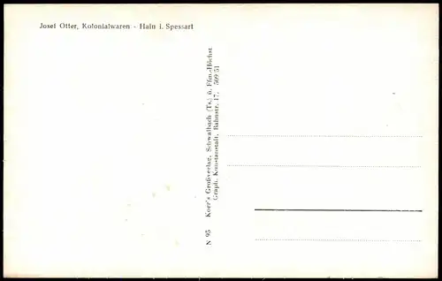 Hain im Spessart Kirche Grusskarte Festtage aus Hain im Spessart 1950