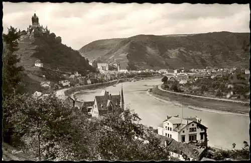 Ansichtskarte Cochem Kochem Panorama-Ansicht Mosel Partie mit Burg 1954