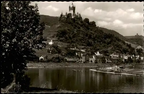 Cochem Kochem Panorama-Ansicht Mosel Partie und Blick zur Burg 1954