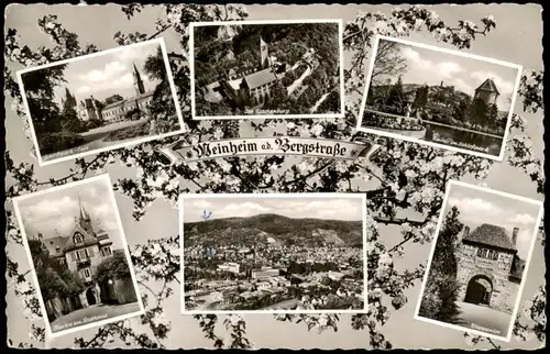 Weinheim (Bergstraße) Mehrbildkarte mit 6 Ortsansichten 1960/1959