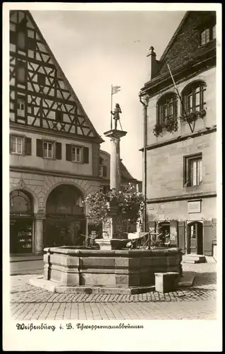 Ansichtskarte Weißenburg in Bayern Brunnen und Geschäfte 1979