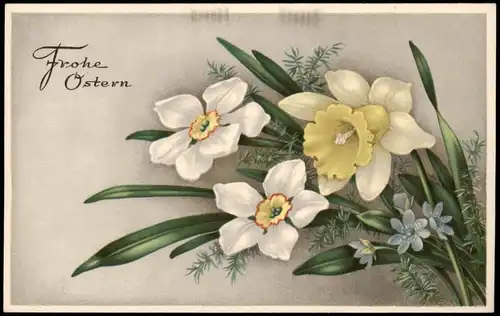 Ansichtskarte  Glückwunsch Ostern / Easter - Blumen Künstlerkarte 1926