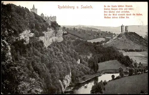 Ansichtskarte Saaleck-Bad Kösen Rudelsburg Panorama-Ansicht 1910