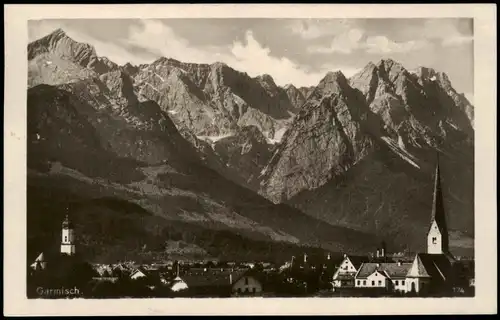 Ansichtskarte Garmisch-Partenkirchen Panorama-Ansicht Blick z.d. Bergen 1929
