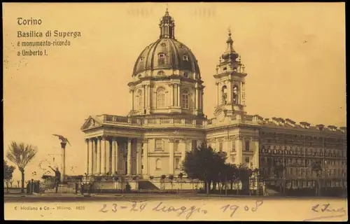 Cartoline Turin Torino Basilica di Superga 1915