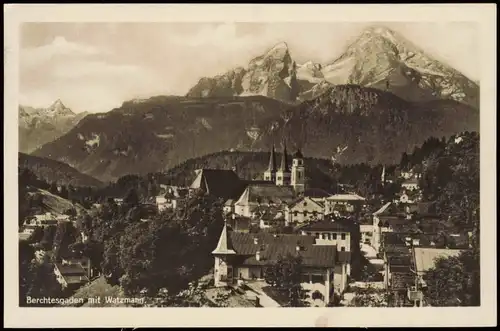 Ansichtskarte Berchtesgaden Stadt mit Watzmann 1932