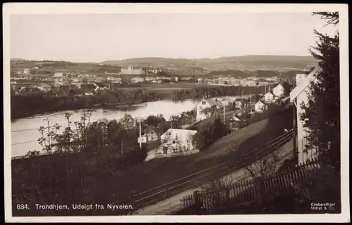 Postcard Trondheim Trondheim Stadtparte 1924  gel.