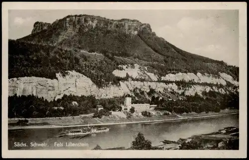 Ansichtskarte Porschdorf-Bad Schandau Lilienstein, Elbdampfer 1956