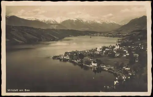 Ansichtskarte Millstatt Blick auf Stadt, Bergkette und See 1928