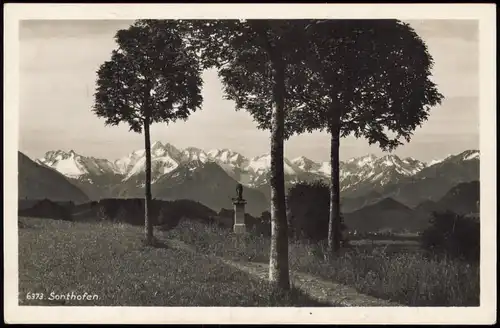 Ansichtskarte Sonthofen Blick v. Kalvarienberg geg. die Allgäuer Alpen 1934