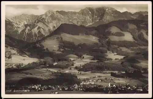 Ansichtskarte Sonthofen Fernblick auf die Stadt 1937