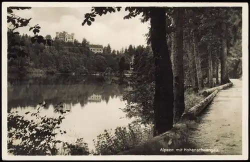 Ansichtskarte Hohenschwangau-Schwangau Alpsee mit Hohenschwangau. 1937