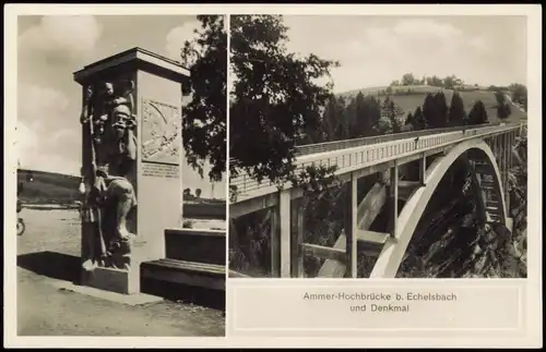 Ansichtskarte Rottenbuch 2 Bild Echelsbacher Brücke / Ammerhochbrücke 1932