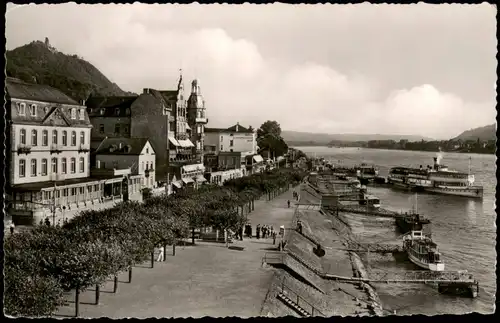 Ansichtskarte Königswinter Rheinallee mit Drachenfels 1956