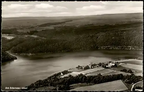 Ansichtskarte Asel-Vöhl Edersee Panorama Blick 1962