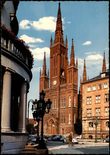 Ansichtskarte Wiesbaden VW Käfer Markt 1968