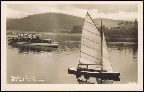 Saalburg-Ebersdorf (Saale) Stausee, Segelboot, Fahrgastschiff 1954
