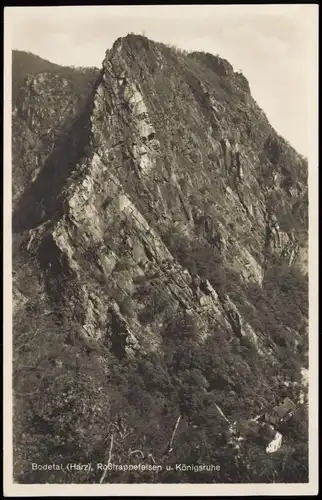 Ansichtskarte Thale (Harz) Roßtrappefelsen u. Königsruhe 1932