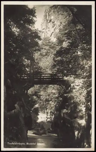 Ansichtskarte Treseburg Teufelsbrücke, Bodetal (Harz) 1930
