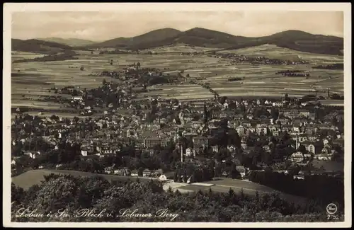 Ansichtskarte Löbau Totale 1935