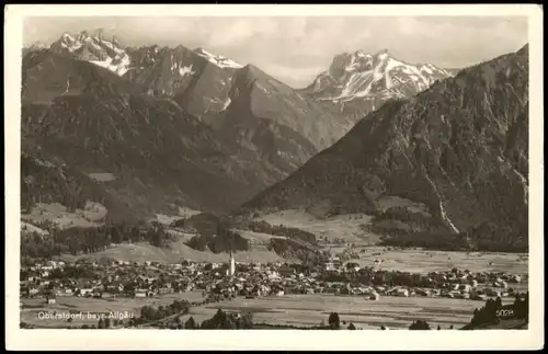 Ansichtskarte Oberstdorf (Allgäu) Panorama-Ansicht 1955