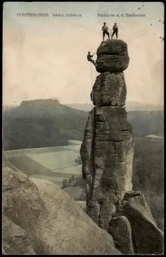 Pfaffendorf Königstein Sächsische Schweiz Pfaffenstein  Bergsteiger 1908