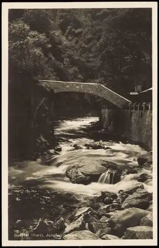 Ansichtskarte Treseburg Bodetal (Harz), Jungfernbrücke 1930
